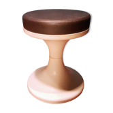 Tabouret pouf  années 60-70 pied tulipe