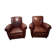 Club armchairs with straight backrest