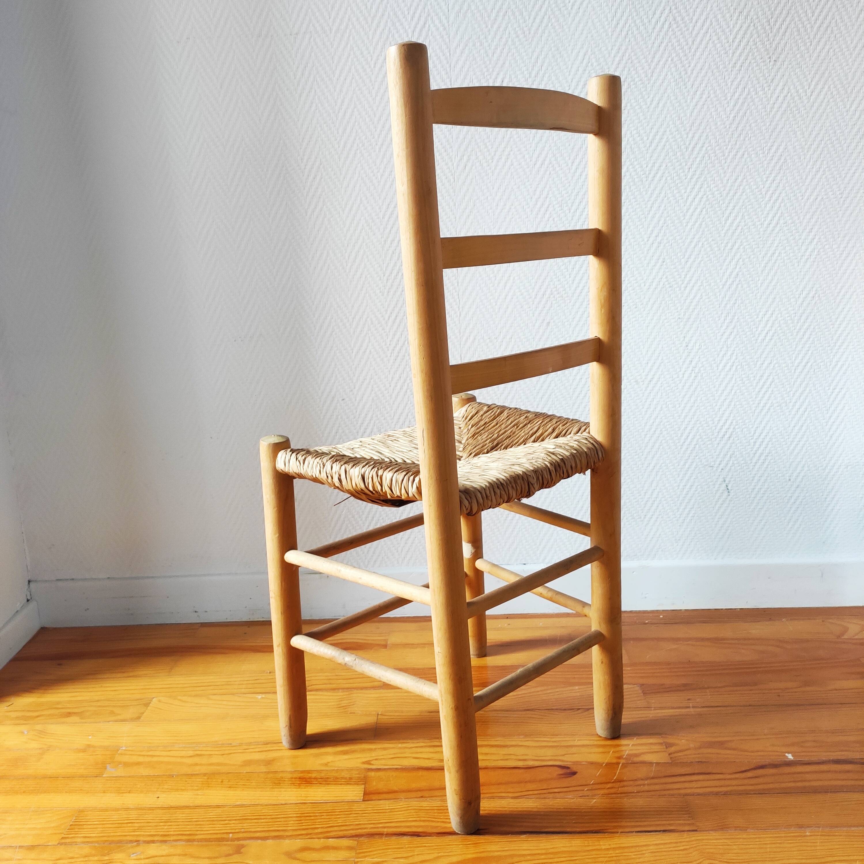 Vintage raw wood chair