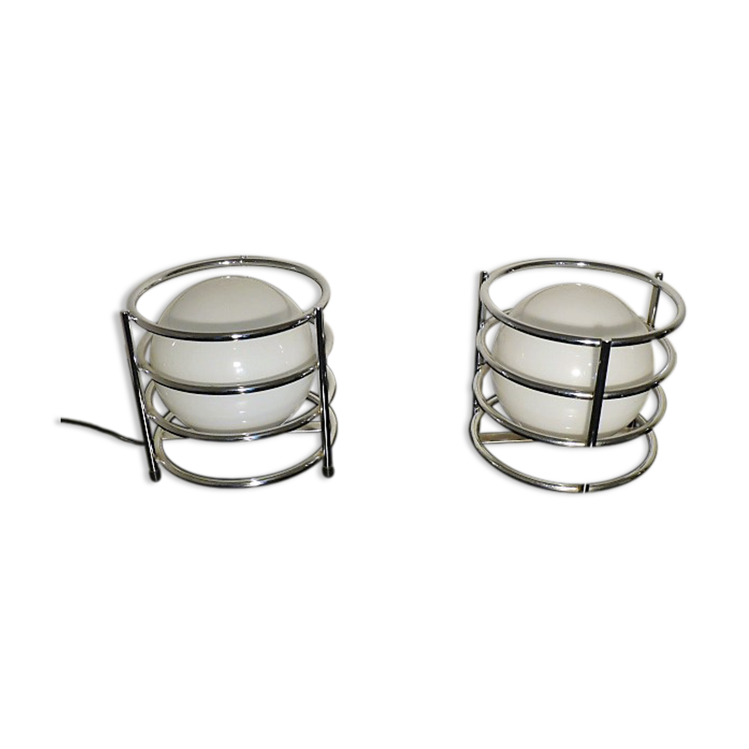 Pair of bedside lamp chrome 1970.