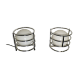 Pair of bedside lamp chrome 1970.