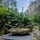 Large rock garden planter angel Art Nouveau