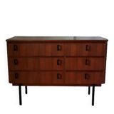 Vintage Danish teak dressing table chest of drawers from the 1960s
