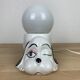 Ceramic dog lamp and opal globe