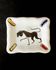 Small white and polychrome glazed ceramic ashtray, 1950s.