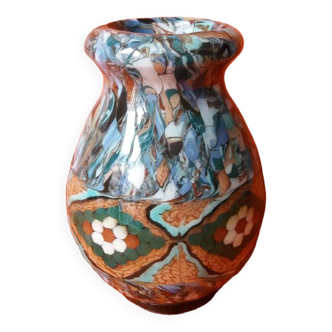 Gerbino vase in mosaic colored earth