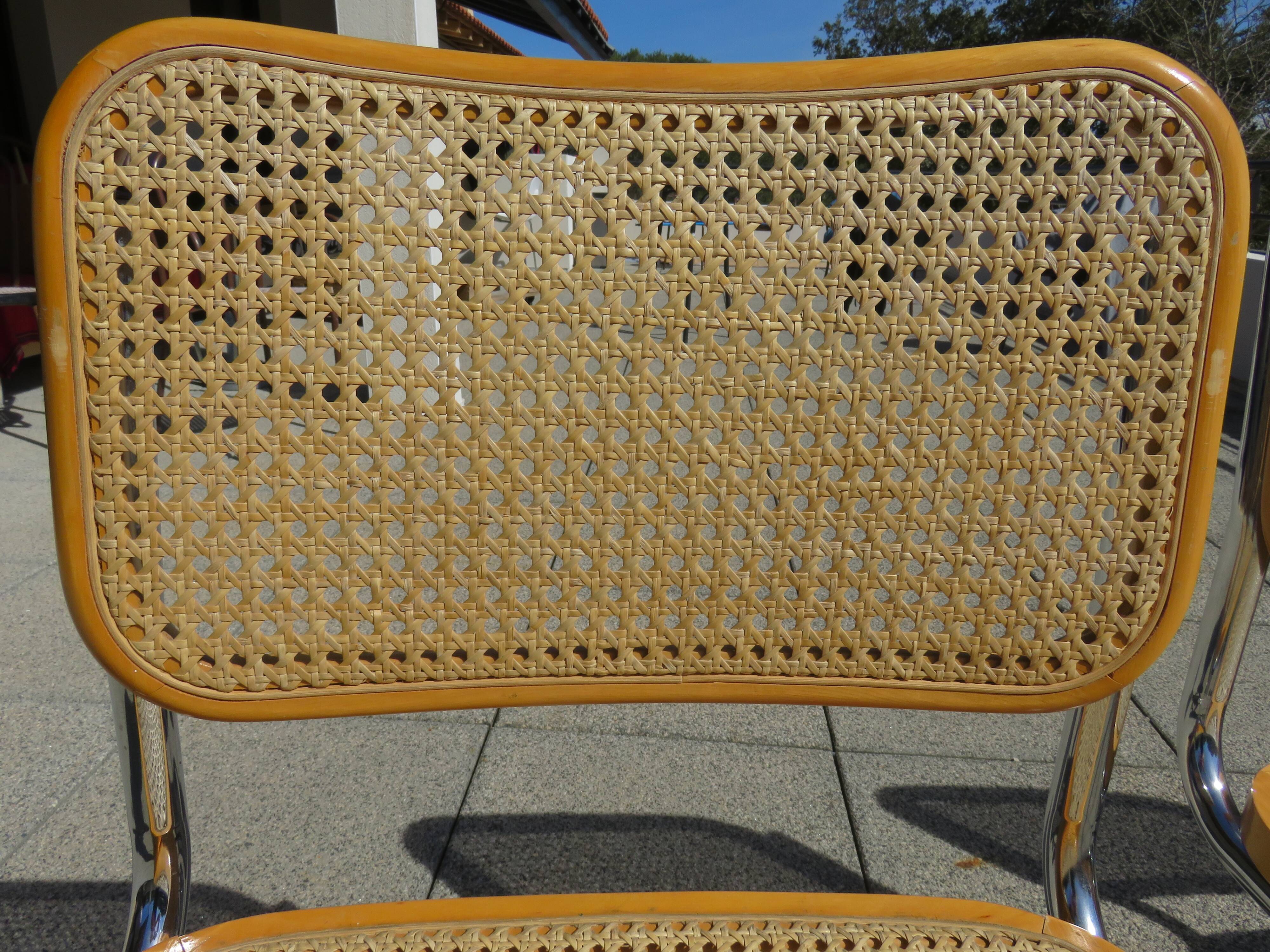 Lot de 4 chaises Marcel Breuer Cesca modèle b32