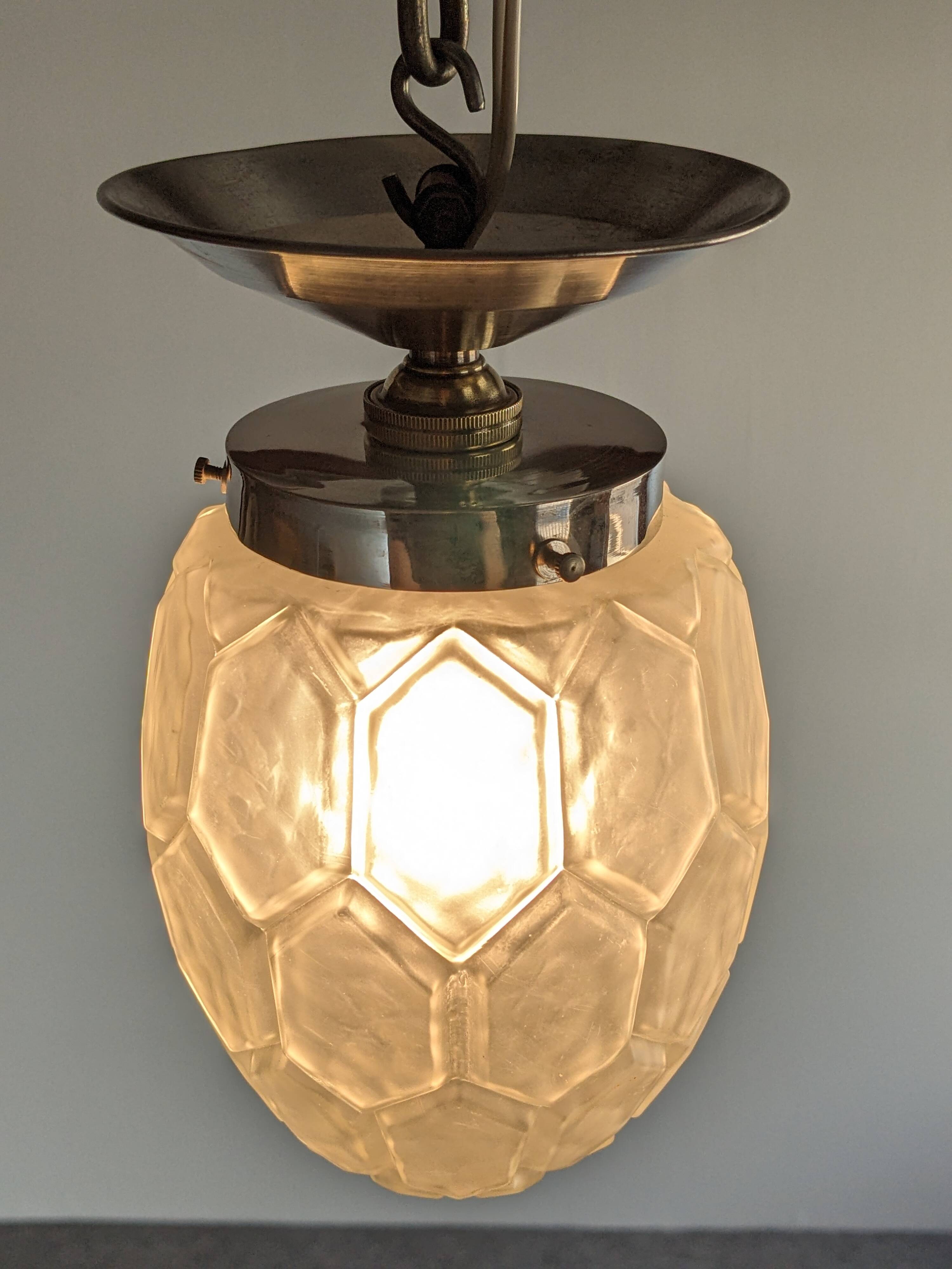 Art Deco ceiling light in frosted glass circa 1920