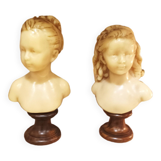 Set of 2 wax busts