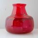 Red glass vase by Erik Höglund for Bodafors, 1960s