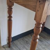 Table à écrire ancienne, bureau en bois massif pieds tournés