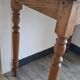Antique writing table, solid wood desk with turned legs