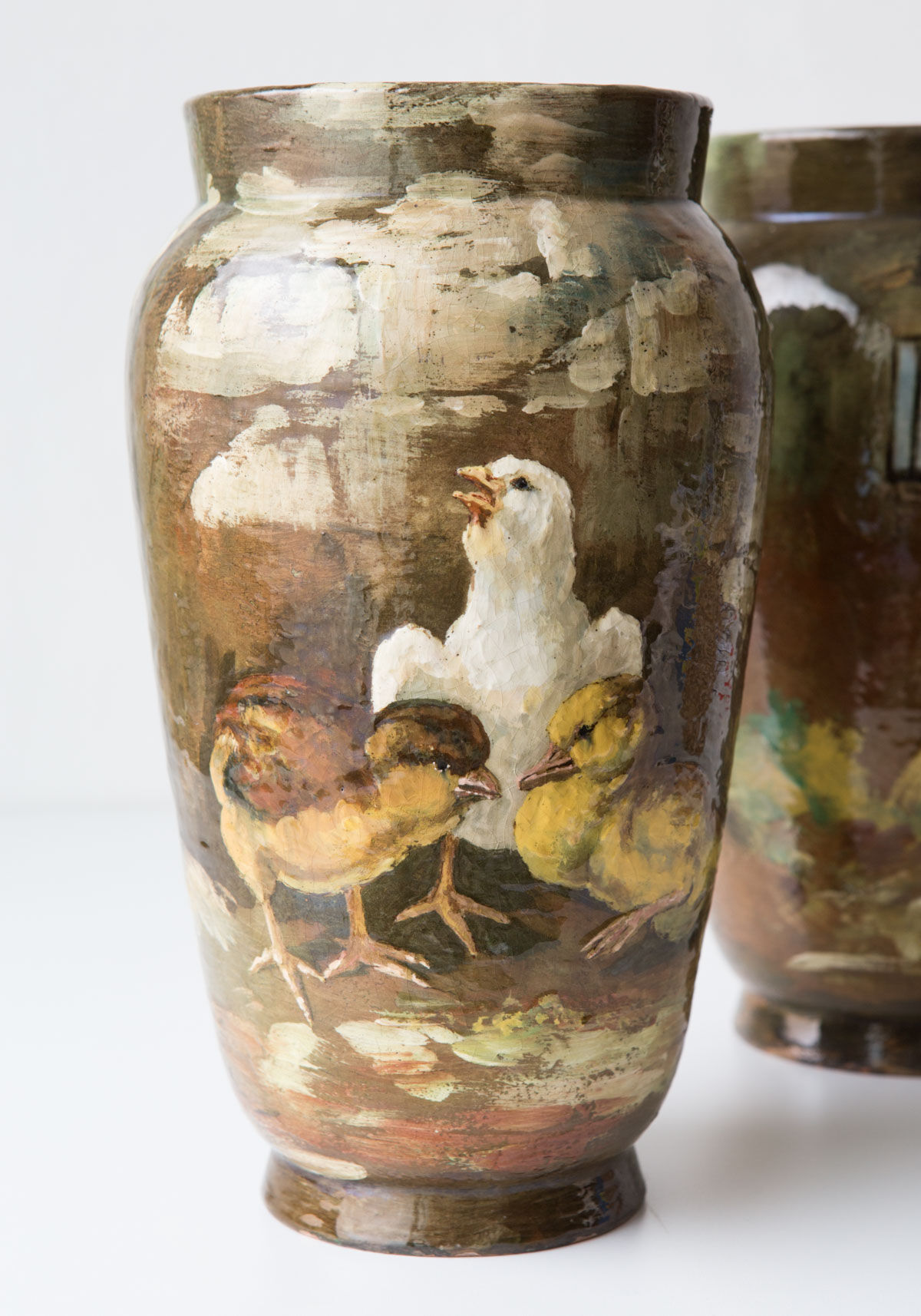 Paire vases Théodore Lefront fin 19ème