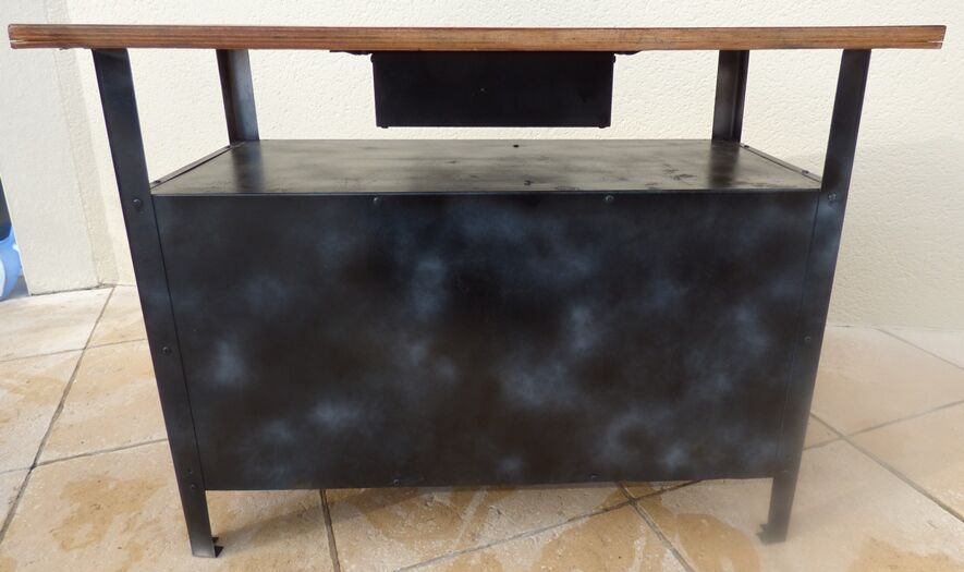 Industrial furniture in metal and wood for bathroom or TV stand
