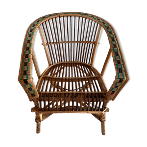 Fauteuil enfant rotin et noisetier