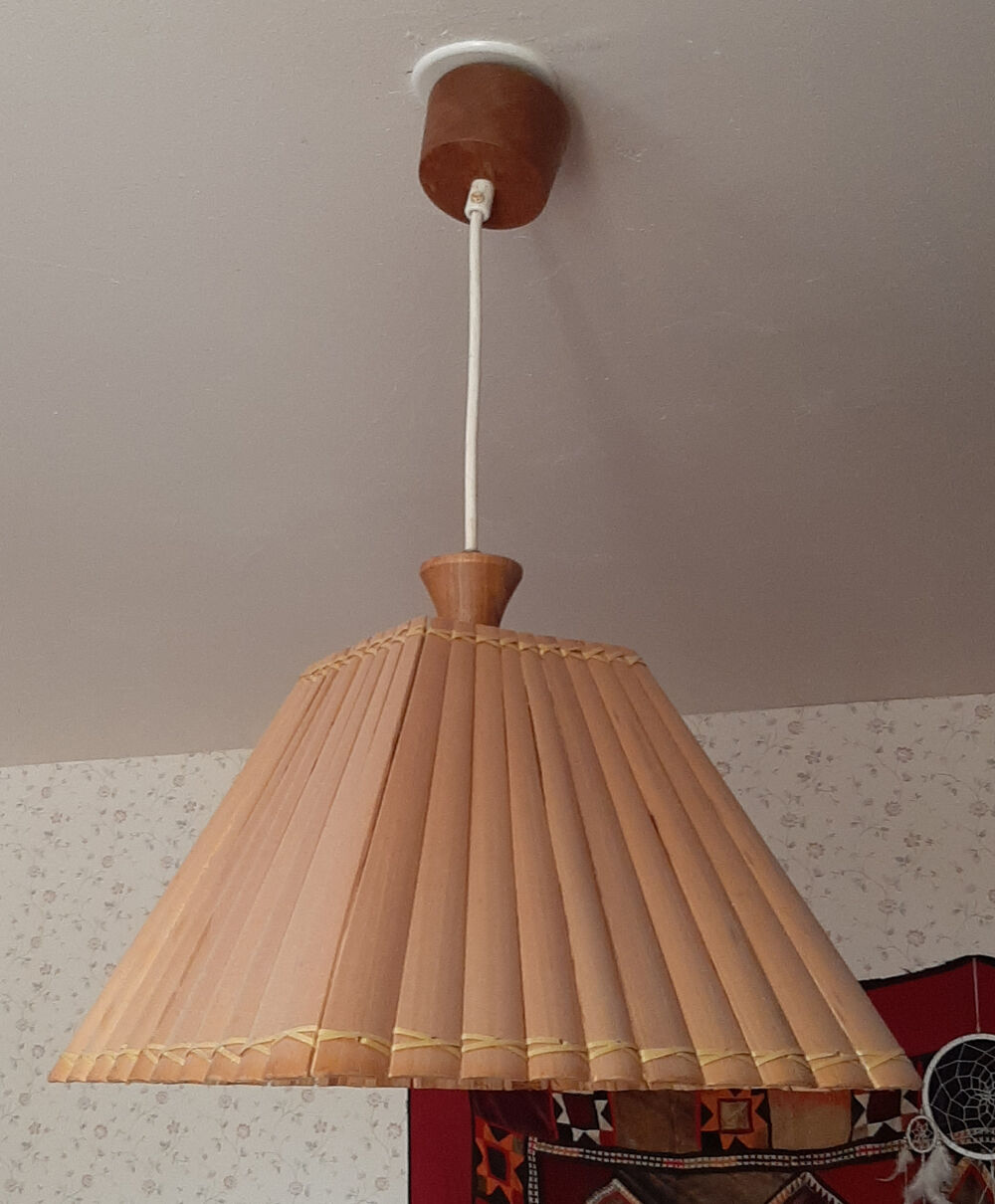 Square bamboo pendant lamp, vintage