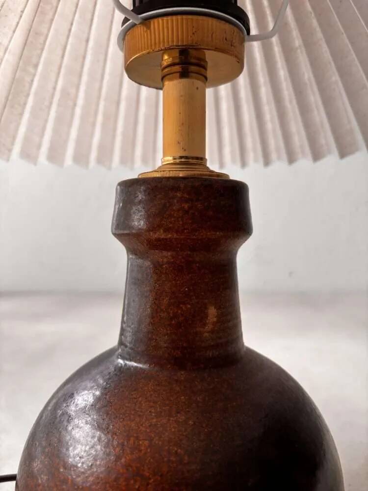 Minimalist ceramic table lamp from Denmark, 1960s.