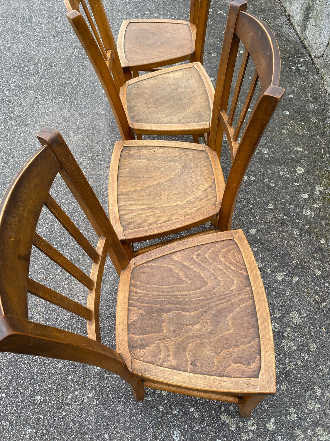 Set de 4 chaises en hêtre bistrot