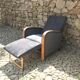 Fauteuil art déco moustache années 30 avec repose-pieds