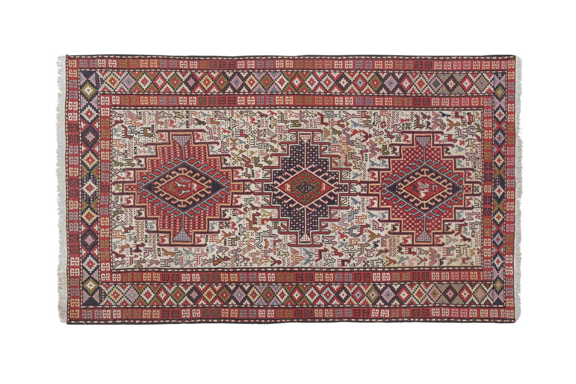 Vintage handmade Turkish rug 120x193 cm