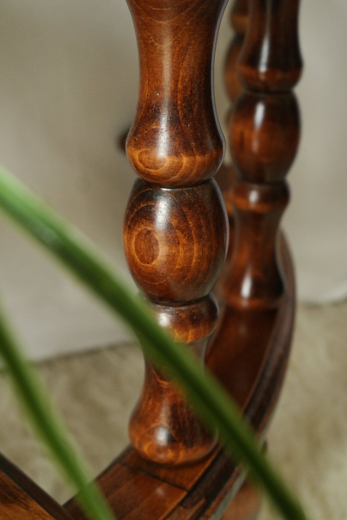 Vintage Beech Library Staircase Shelf
