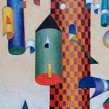 Peinture abstraite franco balleri 2008 huile sur toile