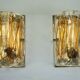 Pair of signed La Murrina thick Murano glass sconces. Italy 1970s.