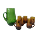 Pitcher and glasses in blown glass vintage 60s
