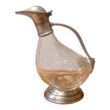 Duck carafe in glass and pewter