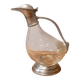 Carafe canard en verre et étain