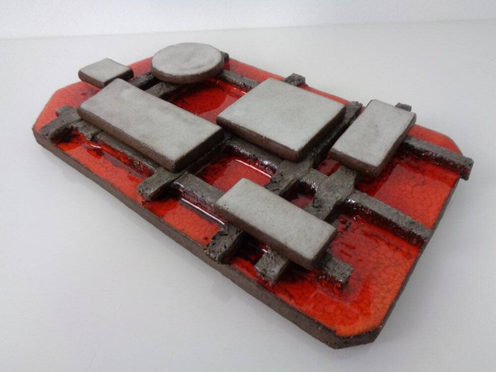 Brutalist ceramic wall panel from Krösselbach, Germany, 1960s