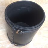 1950 leather paper basket