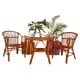 Mid Century Modern Bamboo Chairs and Table Set, Italy 1960s