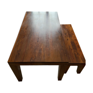 Table à manger et banc en bois