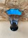 Antique Vallauris Style Ceramic Vase Black Blue Beige Vintage