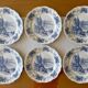 6 large flat antique plates in Sarreguemines earthenware