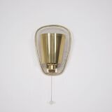 Style perforated brass wall light