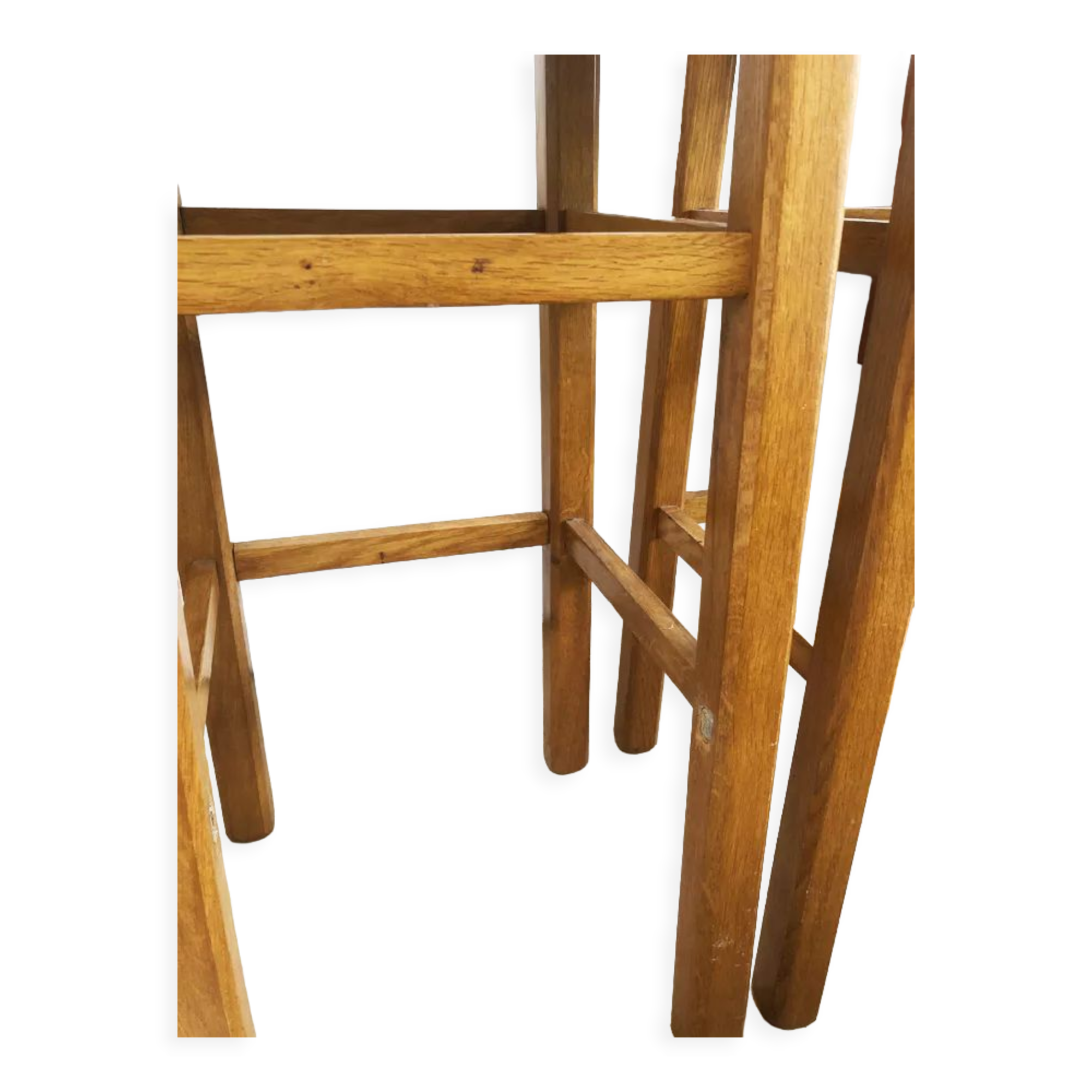 Paire tabourets bar paille, 1970