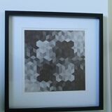 Tableau Vintage Art Optique - Victor Vasarely - Frame 40x40cm