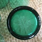 Series of 7 green glasses