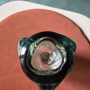 Transparent green crystal vase from Val Saint Lambert.