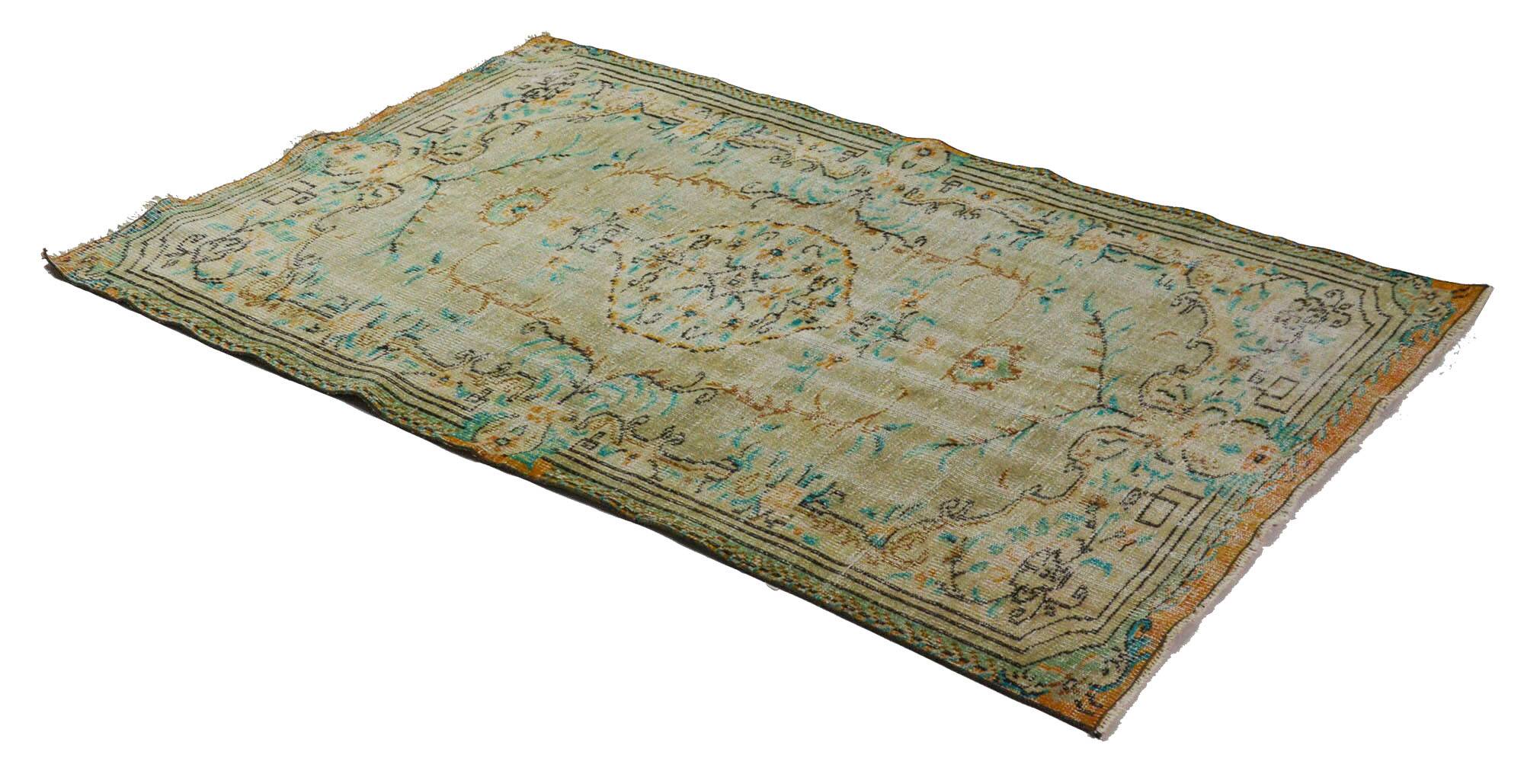 Turkish Anatolian Handmade Vintage Area Rug 210 cm x 134 cm