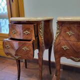 Pair of marquetry bedside tables