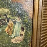 Romantic oil painting on panel from the 19th century