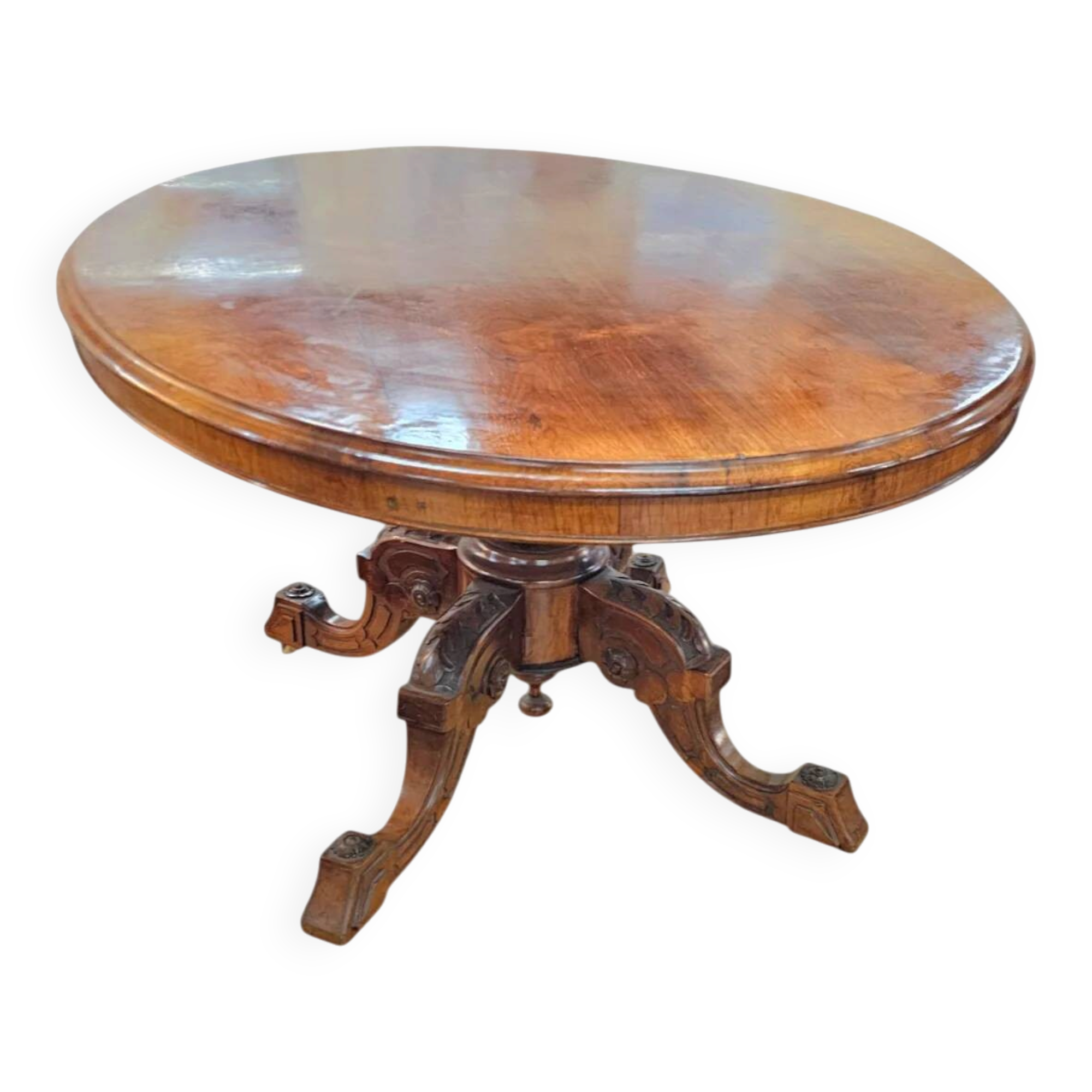 Oval Victorian tilt-top table, breakfast table / 1840s