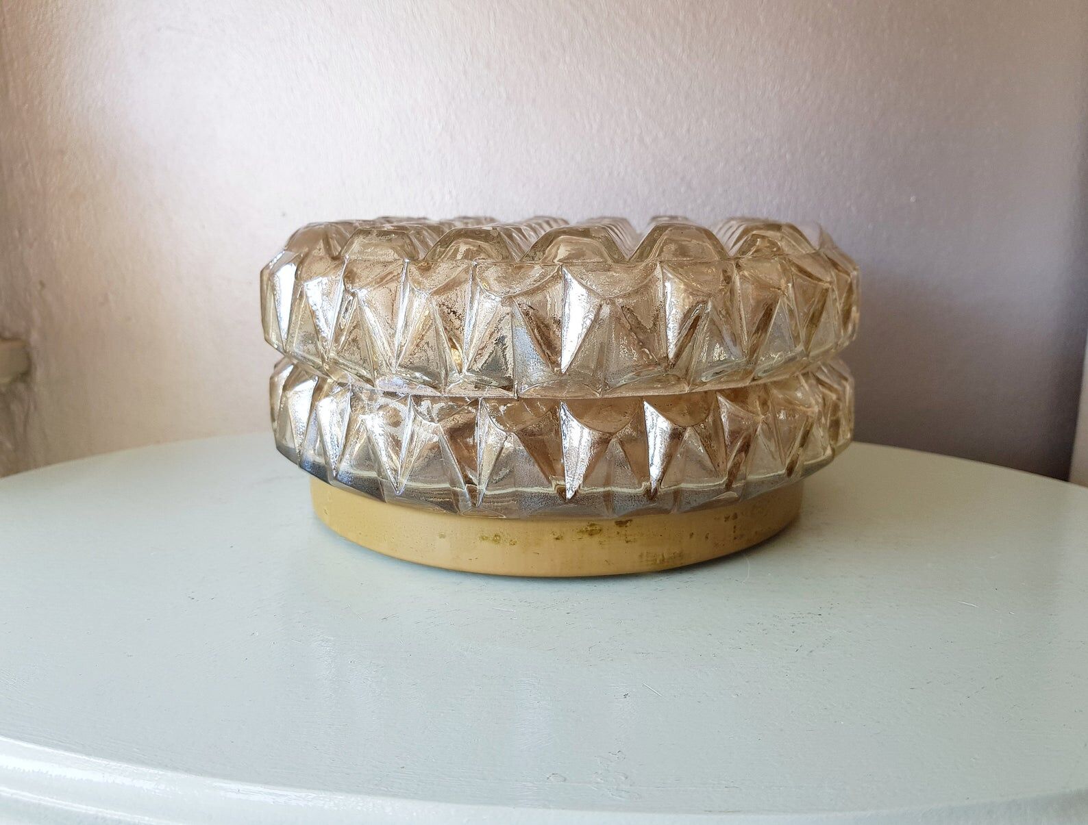 60s golden glass ceiling lamp