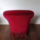 Lot de 2 fauteuils crapauds en velours rouge