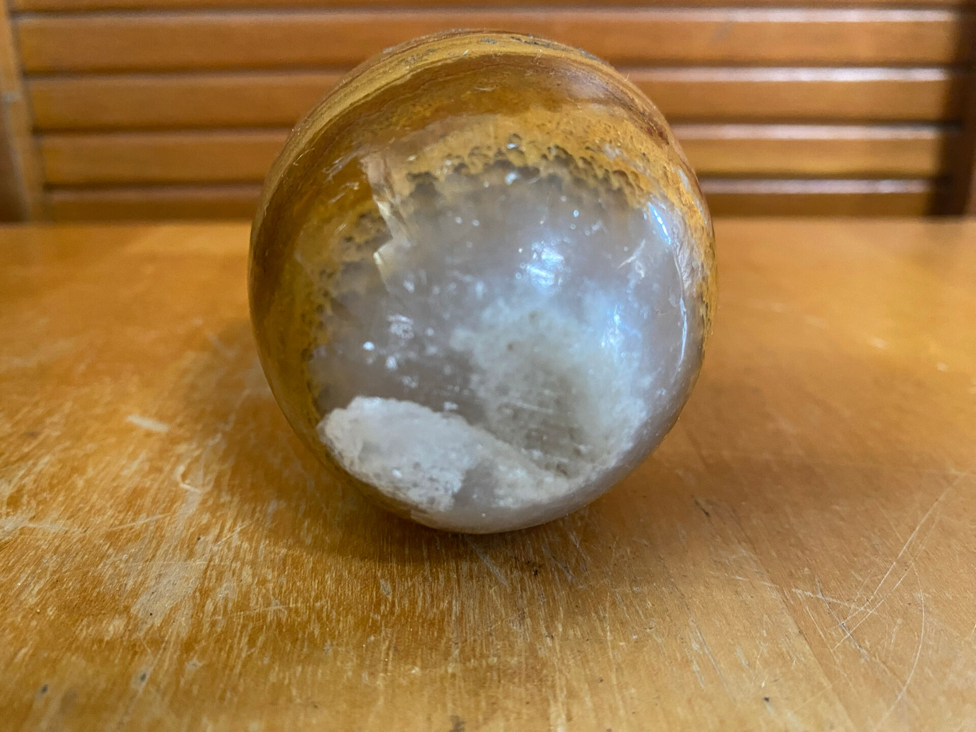 Vintage Hard Stone Onyx Egg Flower Holder
