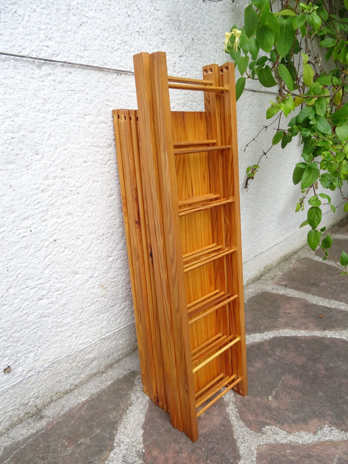 Pair of modular pine wall shelves