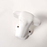 Coat rack hook in white art deco porcelain